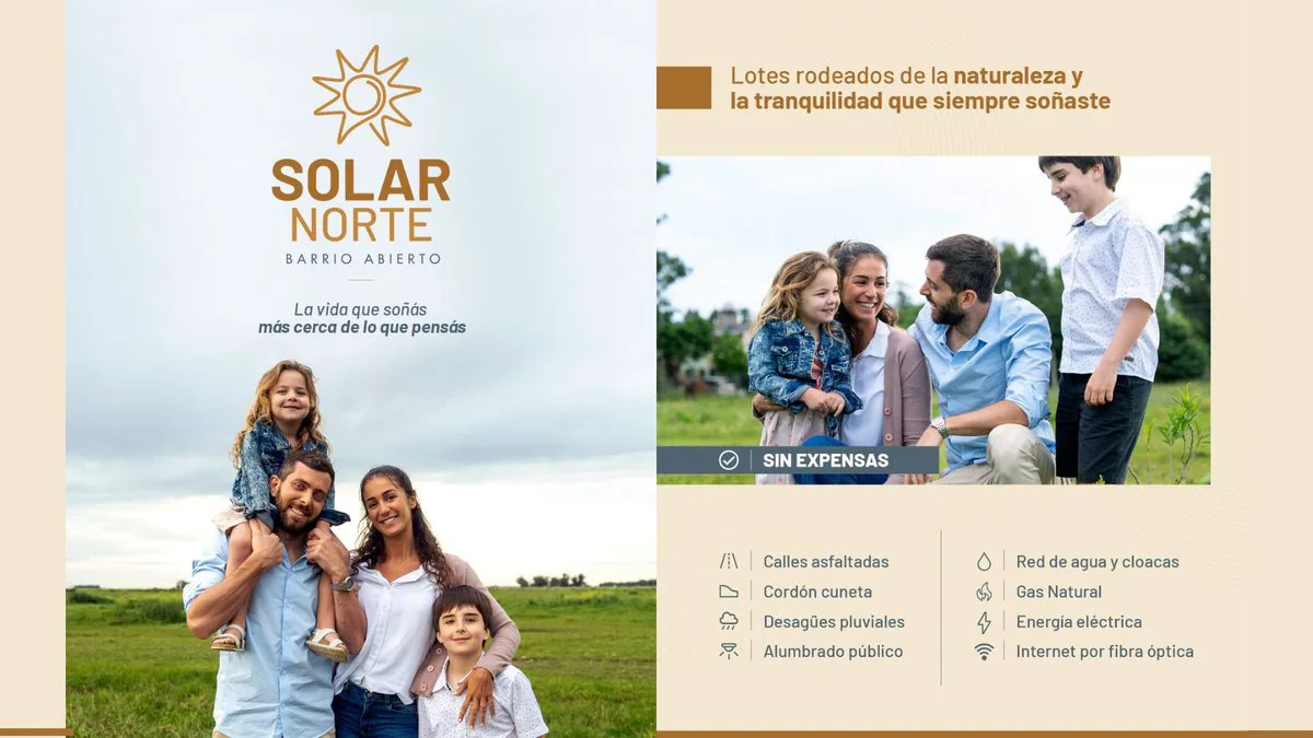 VENTA LOTE  BARRIO ABIERTO SOLAR NORTE