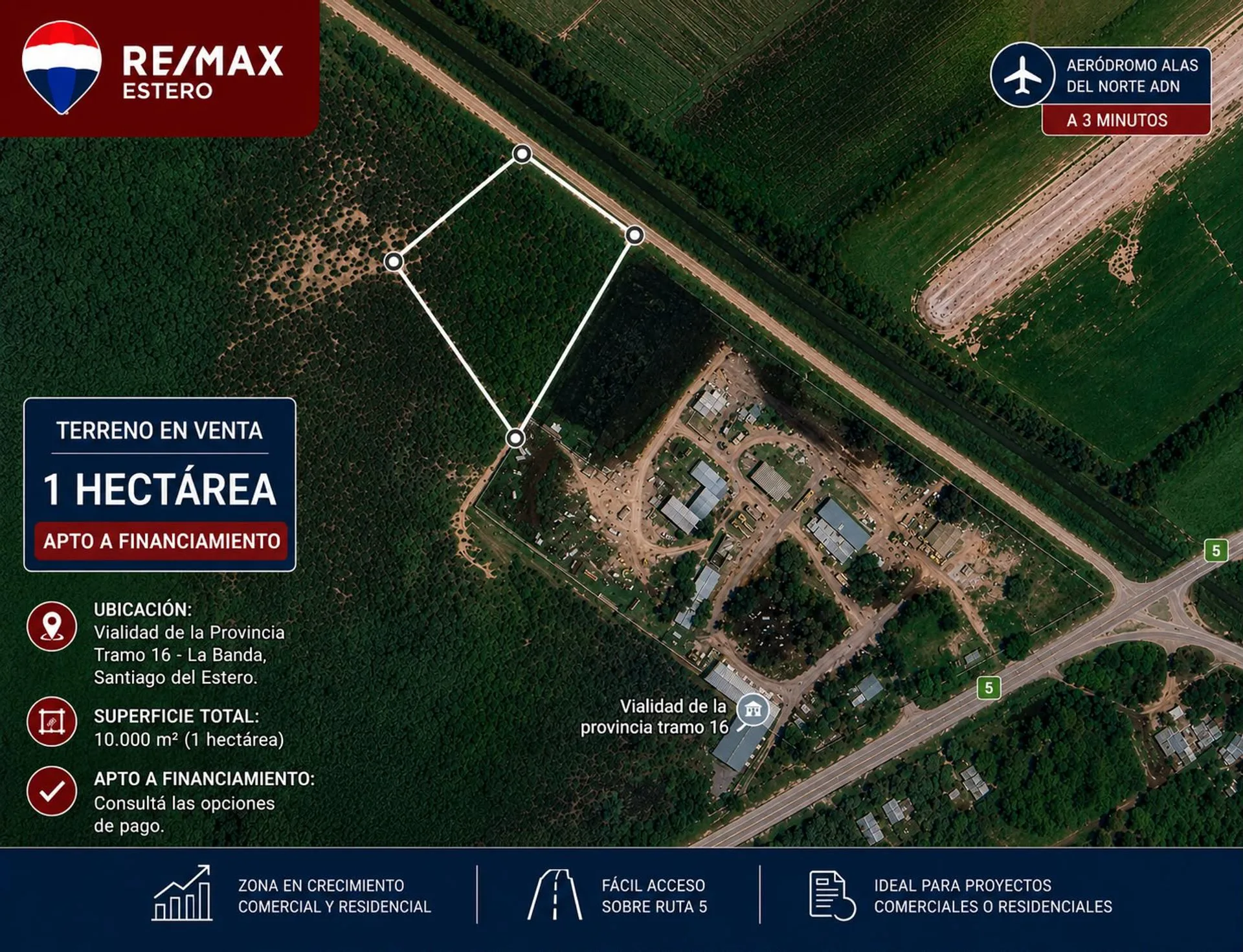 TERRENO 1,33 HECTAREAS, OPORTUNIDAD ÚNICA! LB