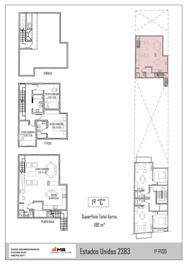 San Cristobal Duplex de 4 ambientes al contrafrente, EE.UU al 2300 1°C.
