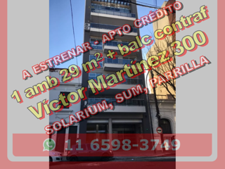 NUEVO PRECIO - Departamento en Venta en Caballito 1 ambiente 29 m2 + gran balcón, contrafrente (edif c amenities) – Víctor Martínez 300 foto 1
