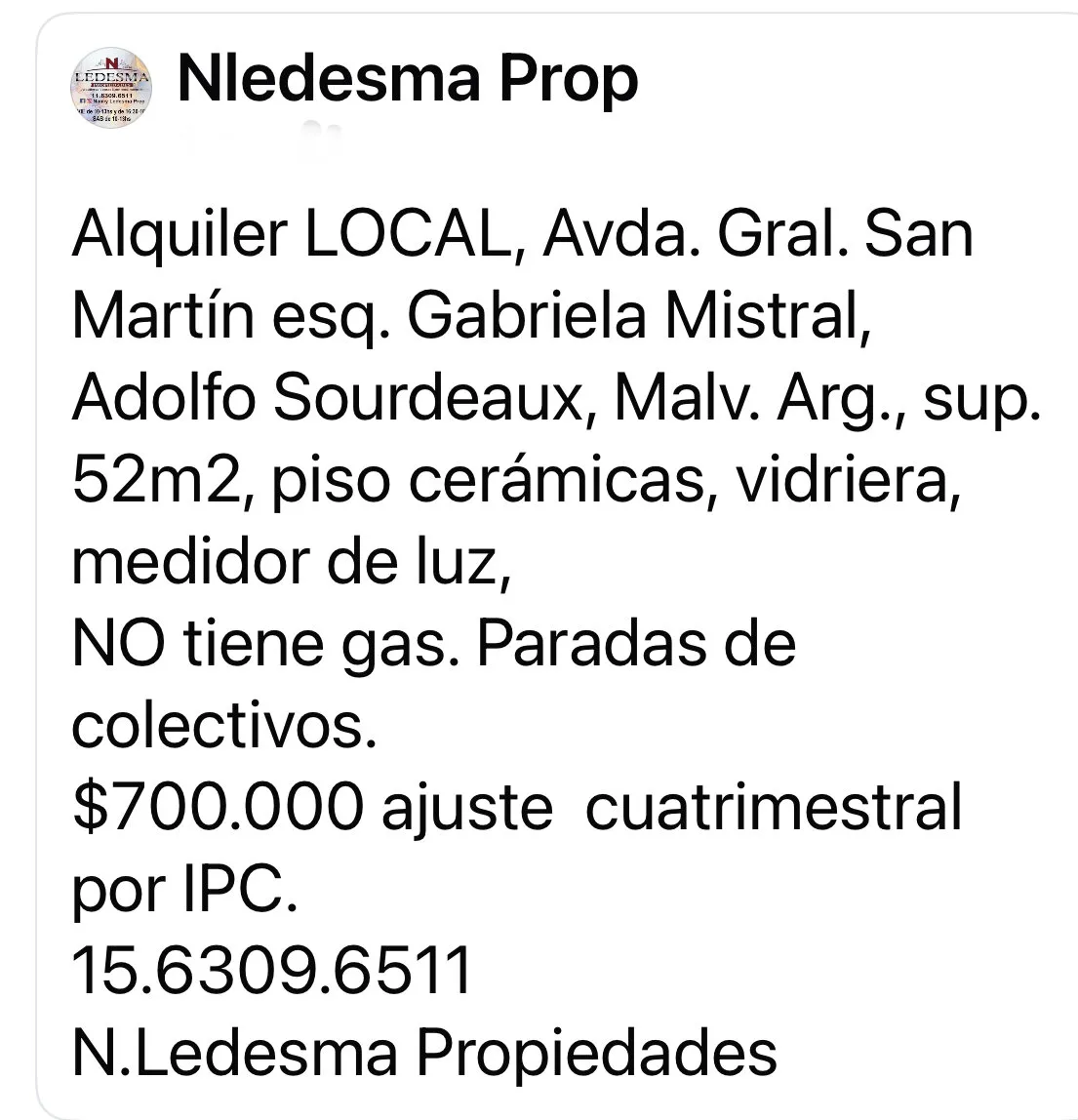 Alquiler local 52m2 Adolfo Sourdeaux foto 2