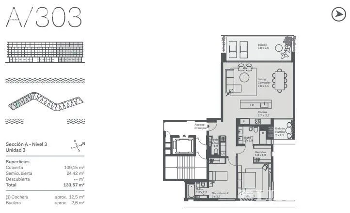 Departamento en venta en Nordelta - Av Del Golf  UF A303 foto 3