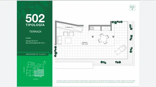 Departamento 2 ambientes con terraza
