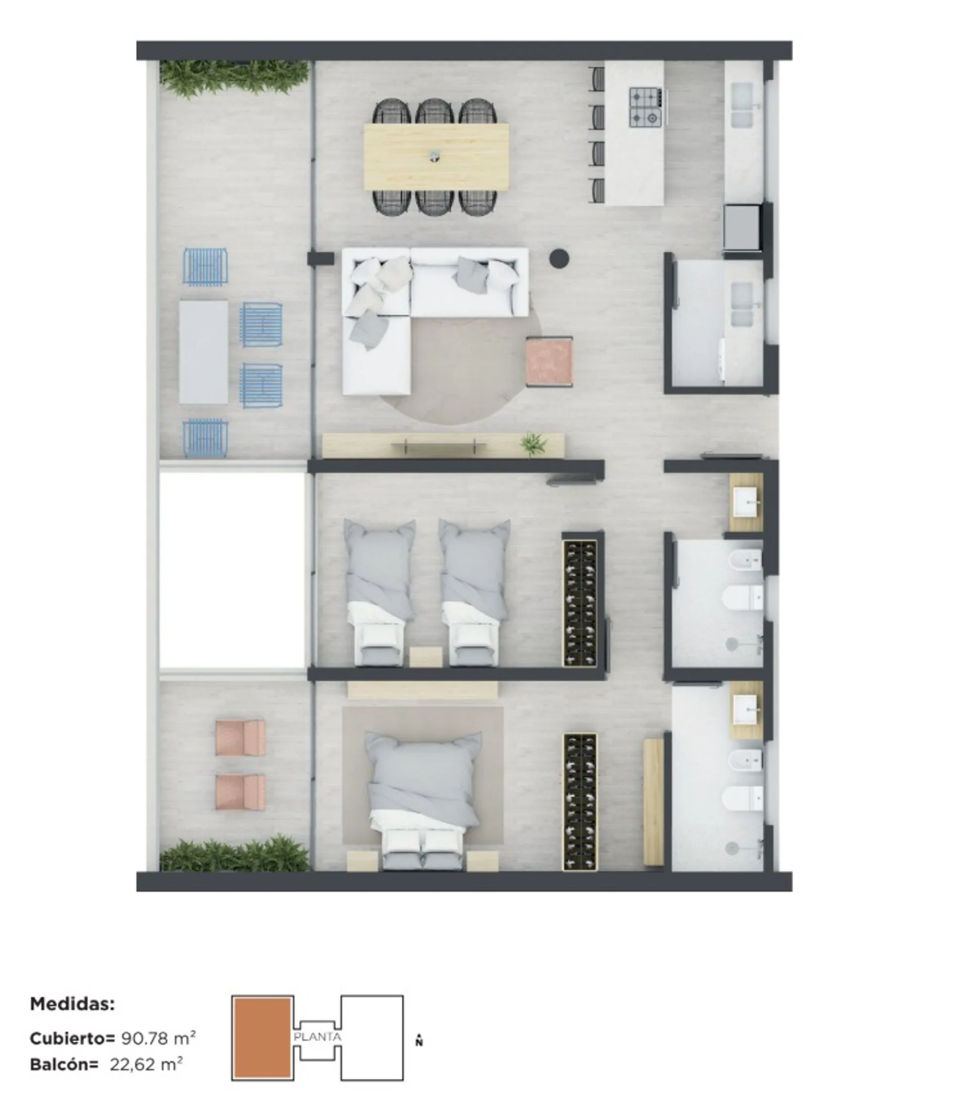 VENTA DPTO 2 DORM EN B° CANDIOTI - PREMIUM foto 5