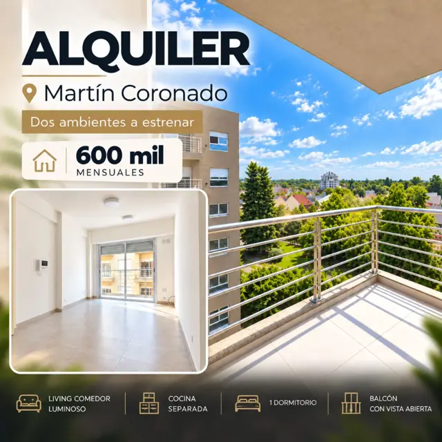 ALQUILER 2 AMB MARTIN CORONADO A ESTRENAR BALCON!