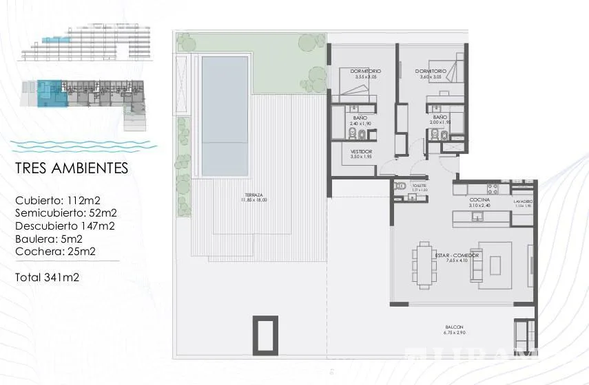 Departamento en venta de 3 ambientes con pileta propia y vista al rio foto 4