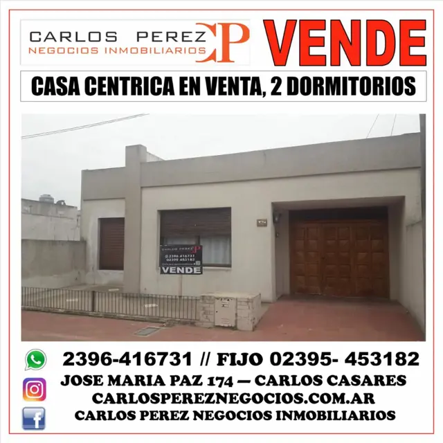 CASA CÉNTRICA EN VENTA 2 DORMITORIOS