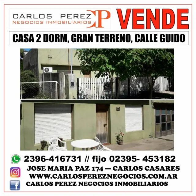 CASA EN VENTA. 2 DORMITORIOS. TERRENO 20X30.