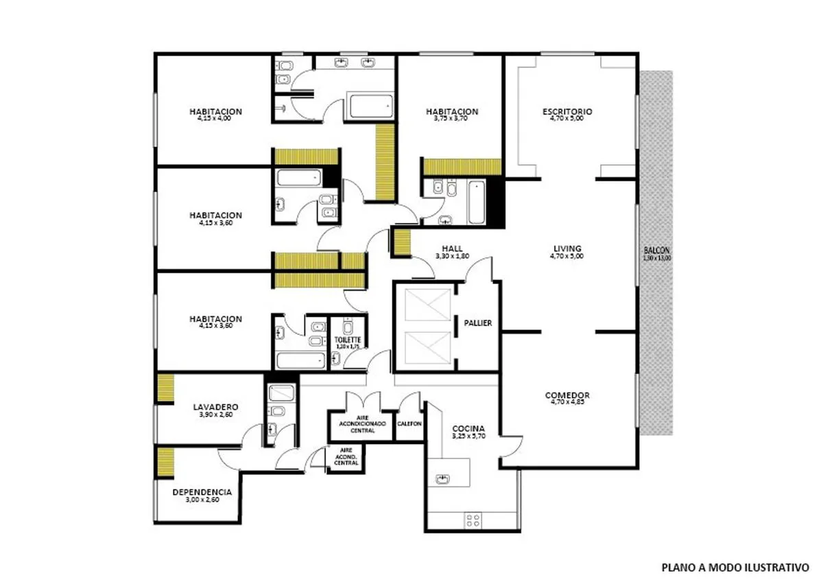 Venta Departamento con 4 habitaciones en suite foto 4