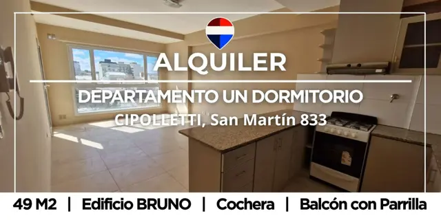 ALQUILER DEPTO 1 DORMITORIO CON COCHERA CIPOLLETTI