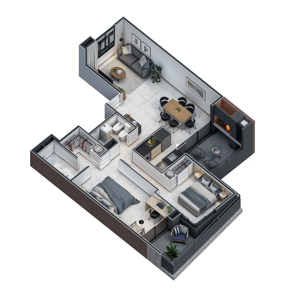 Departamento dos dormitorios con dos baños piso completo a estrenar foto 2