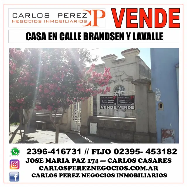 CASA EN VENTA EN CALLE BRANDSEN