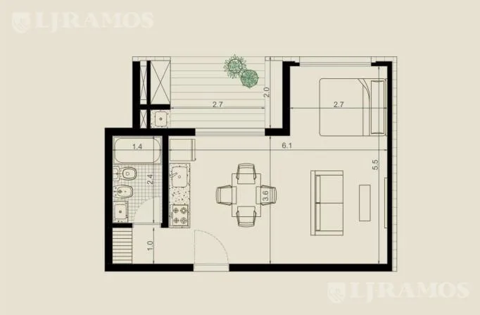 Monoambiente moderno en venta en La Horqueta foto 4