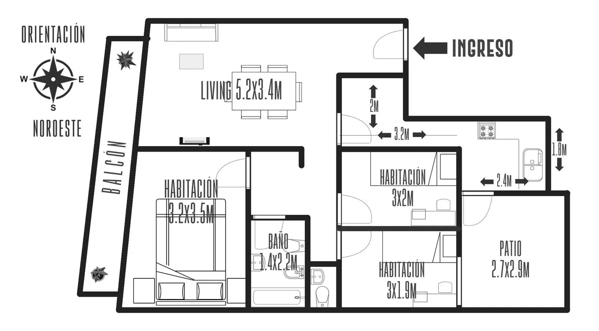 VENTA DEPARTAMENTO 4 AMBIENTES GRAL MITRE foto 3
