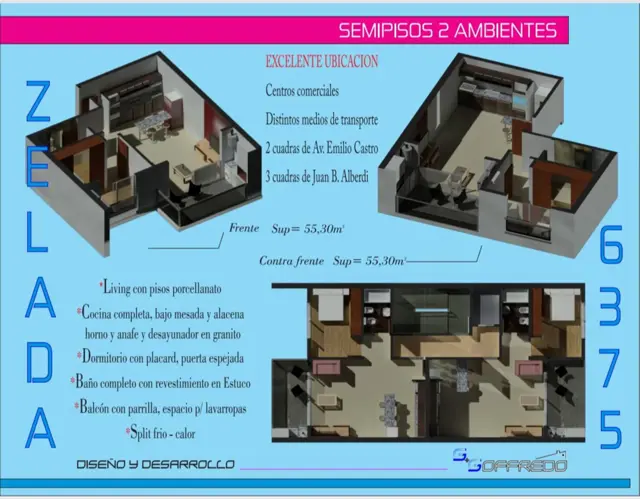 Venta en pozo semipisos de 2 amb. en Mataderos
