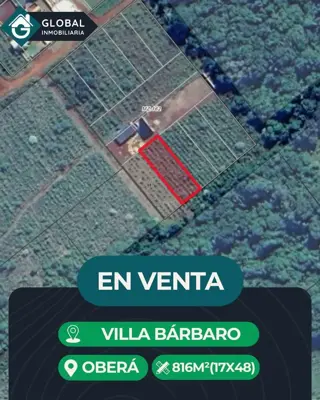 Terreno 816m2 Venta Villa Bárbaro Oberá Distrito Turístico Dr2m foto 1