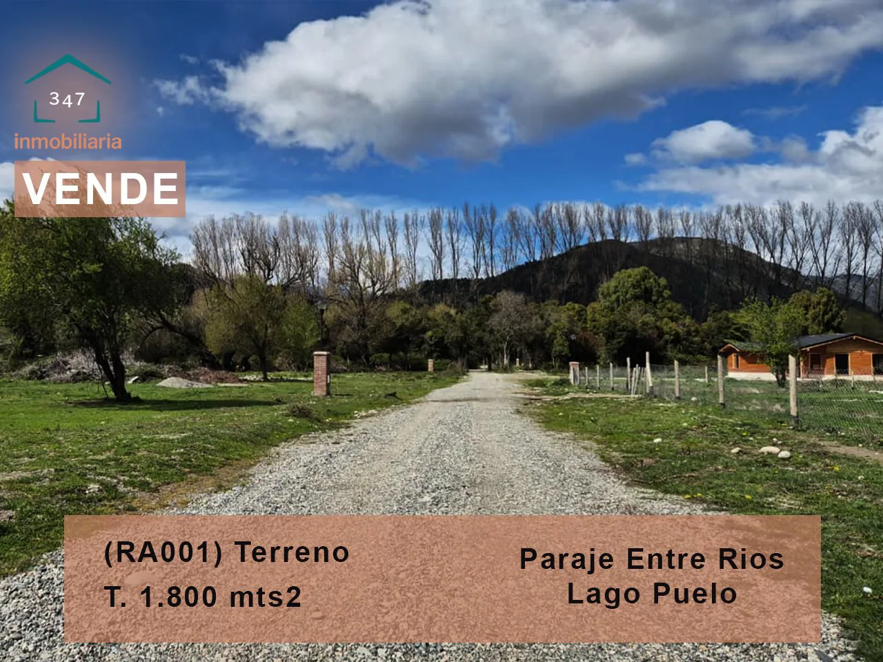 LAGO PUELO (Paraje Entre Rios) Terreno de 1.800 mt² Loteo "Las Pitras"