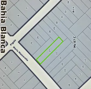 VENTA DE LOTE 8.66X43, PIGÜE 3000, BAHIA BLANCA foto 5