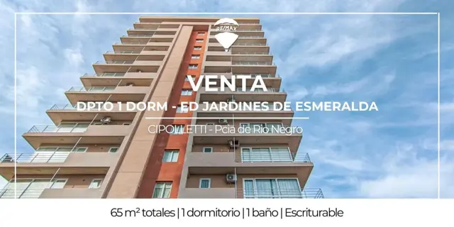 VENTA DE DEPARTAMENTO 1 DORMITORIO CIPOLLETTI