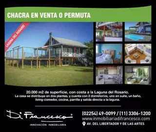 Chacra 20.000 Mts En Laguna De Rosario. A Metros De Pinamar. Venta o permuta!! foto 1