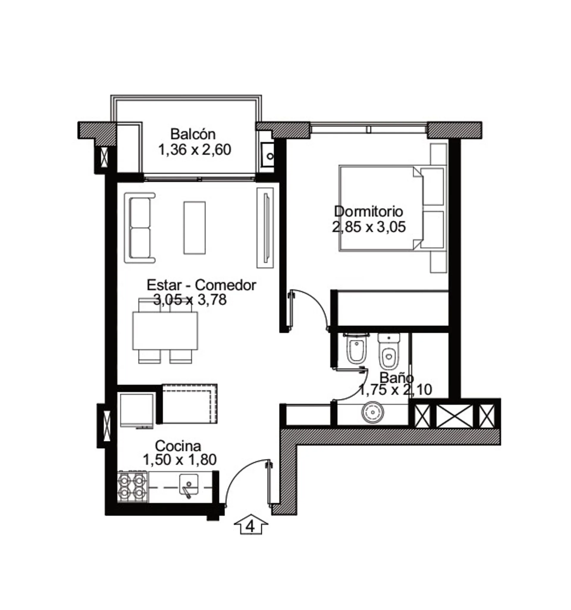 VENTA DEPARTAMENTO SOBRE BOULEVAR UN DORMITORIO foto 3