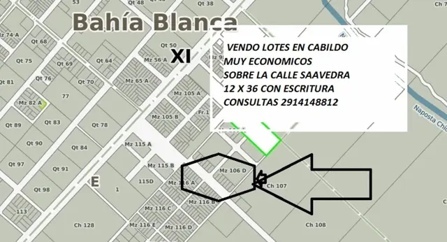 Lotes ultimos en cabildo sobre avenida principal