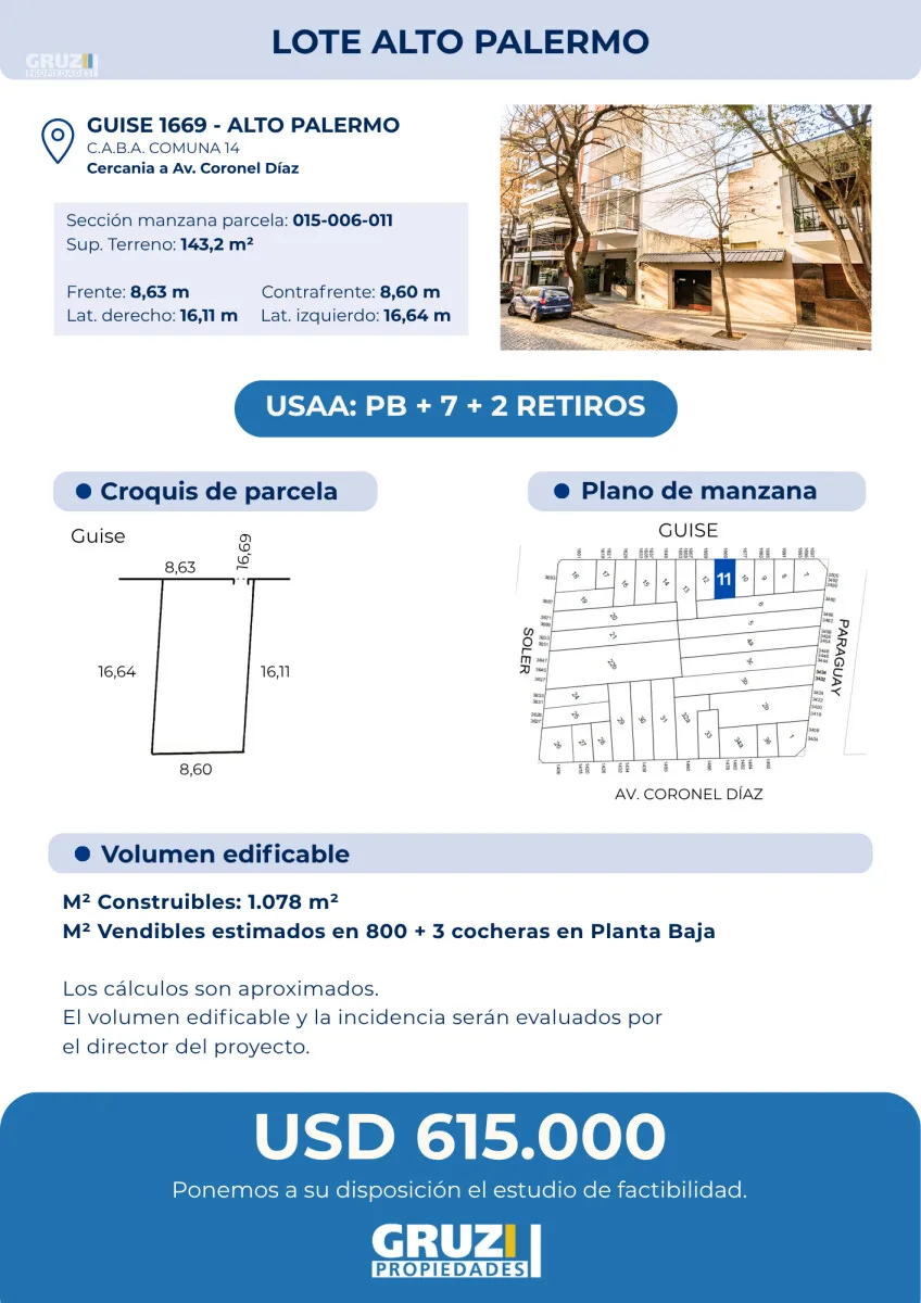 Venta lote Palermo -143,2 m2 + 3 cocheras foto 4