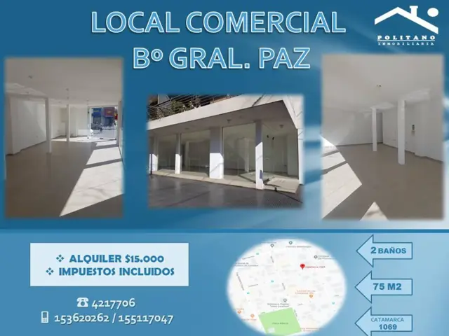 Alquilo local comercial en Barrio Gral. Paz