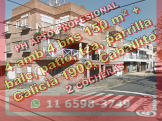 Departamento Triplex en Venta en Caballito, 4 ambientes 4 baños 150 m2 + balcón, patio, terraza, parrilla, 2 cocheras – Galicia 1900 foto 1