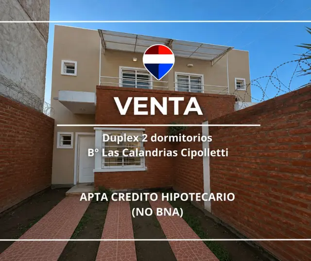 VENTA DUPLEX 2 DORMITORIOS CIPOLLETTI