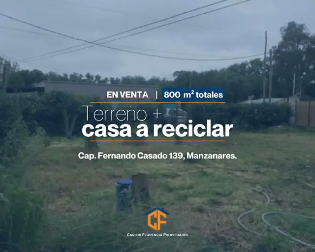 Centro De Fracción 800mts Con Casa A Reciclar En Manzanares, Pilar