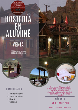 Hostería en VENTA en Aluminé - VENTA Hostería en Aluminé - 16 habitaciones más Cabaña y Galpón. Sobre la Ruta Provincial 23, frente al Río Aluminé foto 1