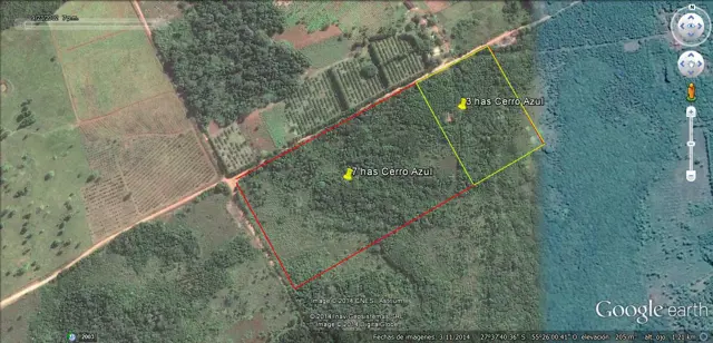 7 has, Cerro Azul, Mnes.
propiedad, a 1 km de ruta 14