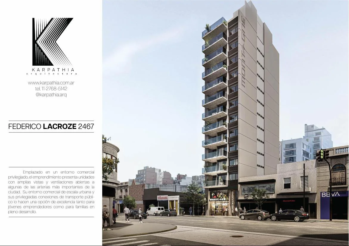 VENTA EMPRENDIMIENTO EN POZO AVANZADO ENTREGA JUNIO 2027 2 Y 3 AMBIENTES F. LACROZE 2467 Y CABILDO PISO 5/9 foto 2