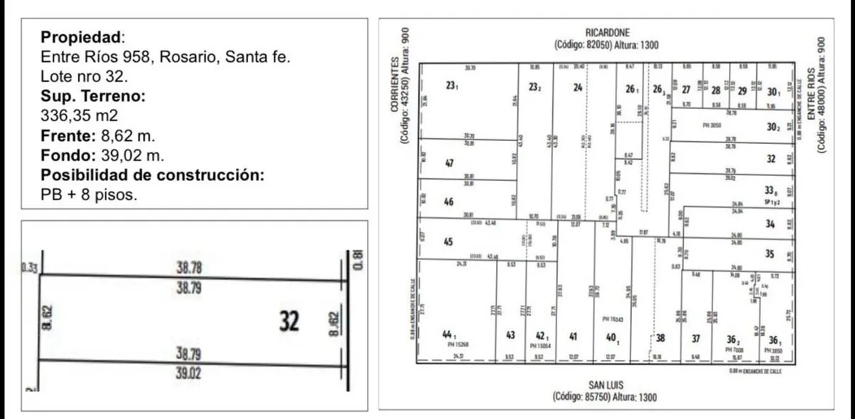 VENTA TERRENO 336M IDEAL CONSTRUCTORA APTO PB+8 foto 2
