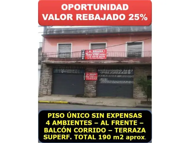 #piso #departamento #ph #tipocasa #villalugano #venta 4 ambientes Balcon corrido Terraza Sin expensas Sobre Murguiondo