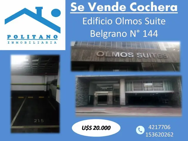 Oportunidad se vende cochera con excelente ubicación