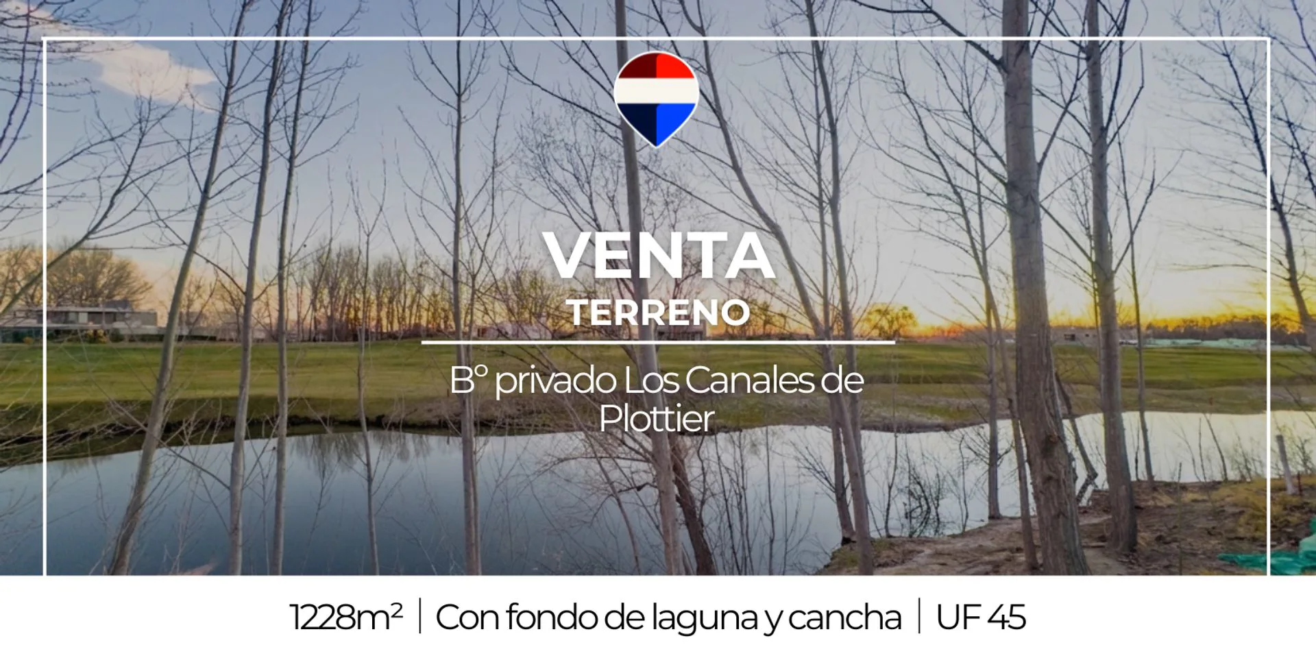 VENTA TERRENO UF 45 FONDO DE LAGUNA Y CANCHA