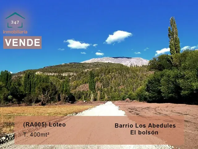 (RA005) LoteoTerrazas del Piltriquitrón, (PRE VENTA - Nuevo lanzamiento) Barrio Abedules, lotes desde 350 mts2