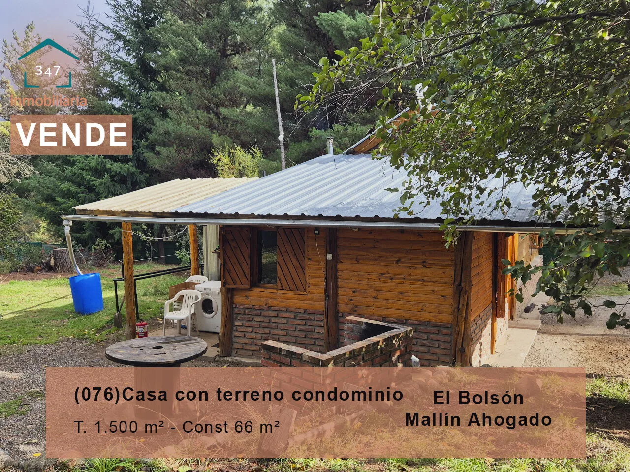 (076) EL BOLSON-Mallin Casa con terreno en condominio e 1500 mt²