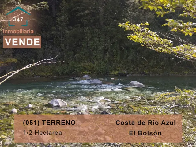 EL BOLSON, Terreno de 1/2 Ha frente a camino con costa de Rio Azul