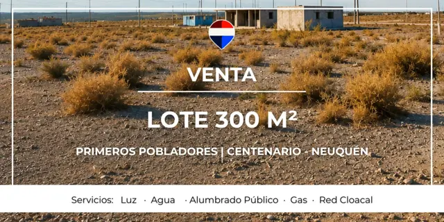 VENTA LOTE - PRIMEROS POBLADORES - CENTENARIO