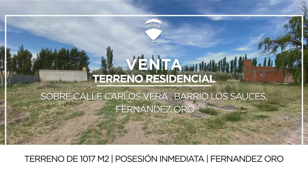 TERRENO EN VENTA FERNANDEZ ORO