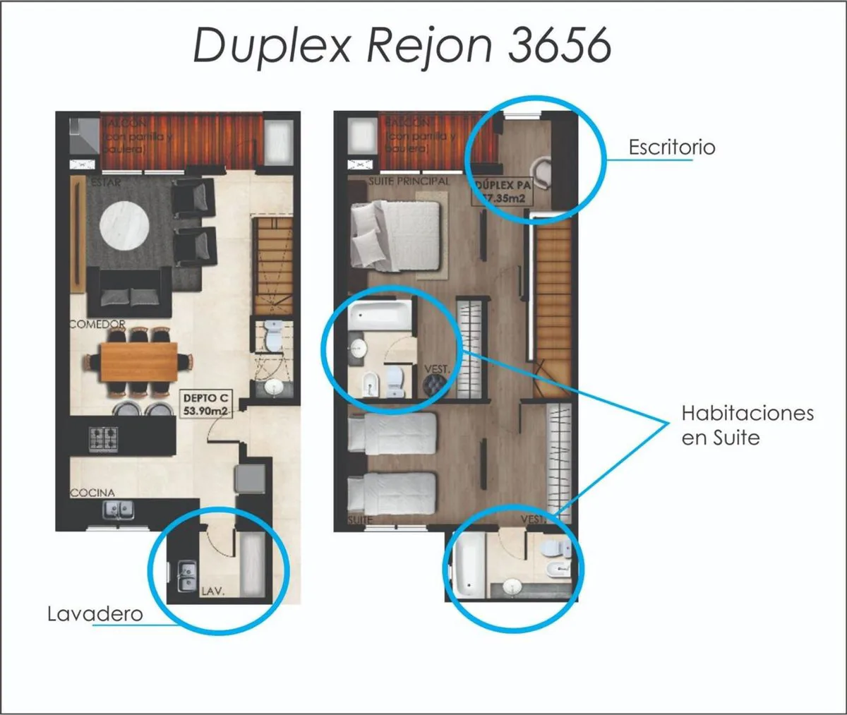 Depto Duplex con COCHERA y BALCON en Parque Luro foto 3
