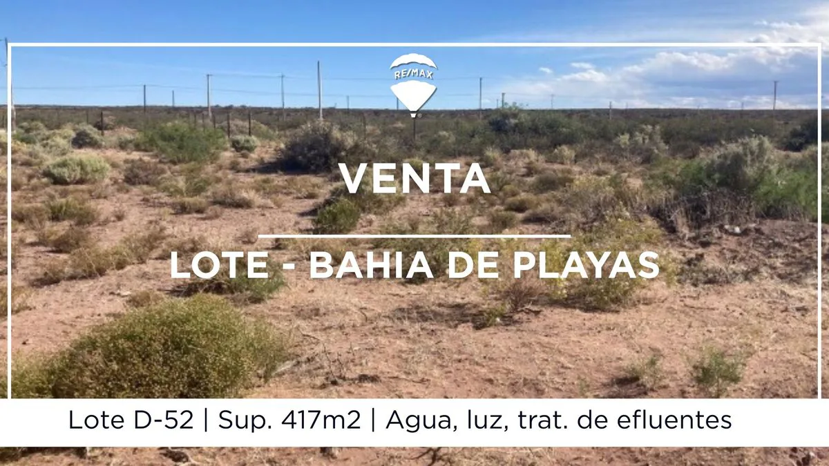 VENTA LOTE BAHIA DE PLAYAS