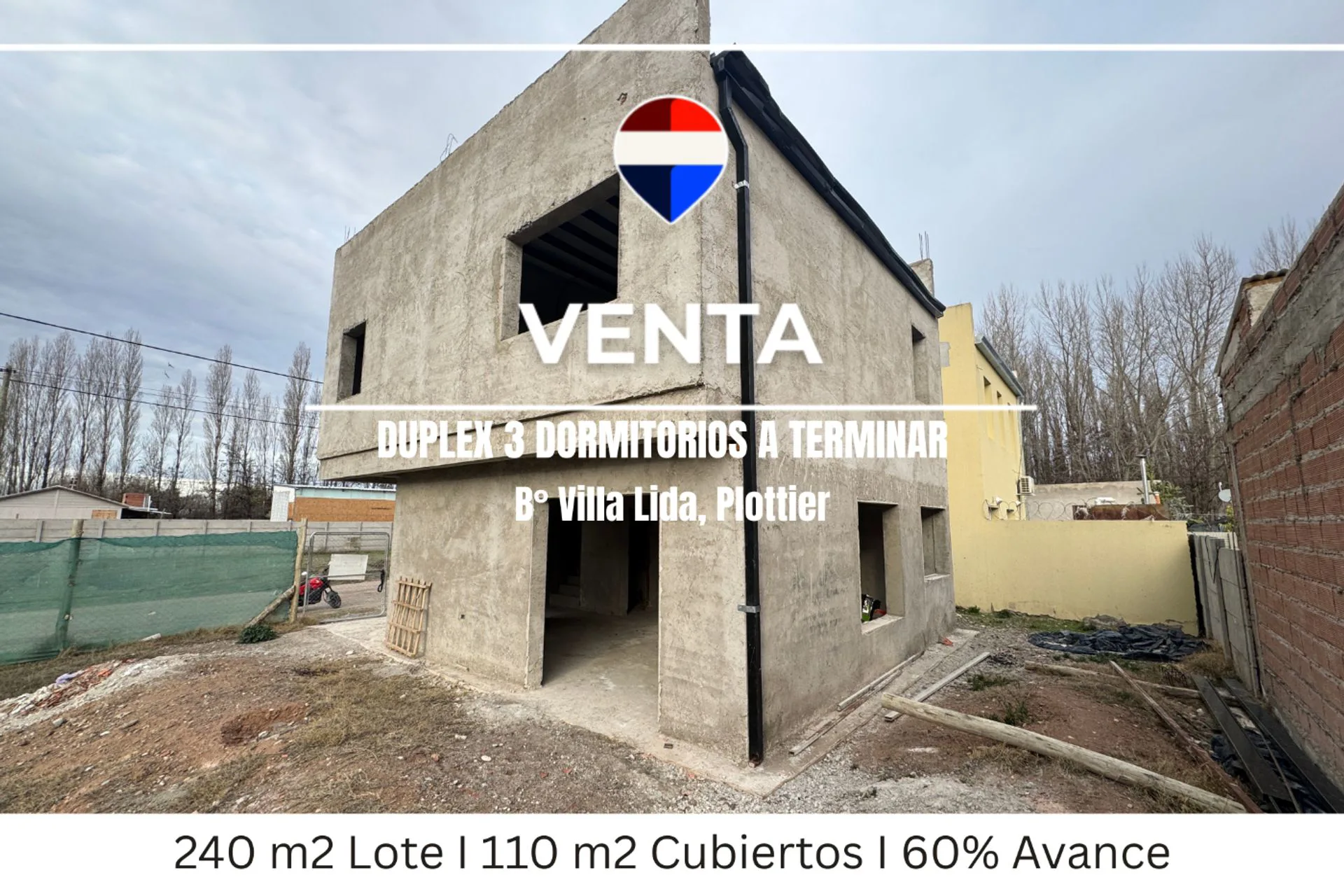 VENTA DUPLEX A TERMINAR I B° VILLA LIDA I PLOTTIER