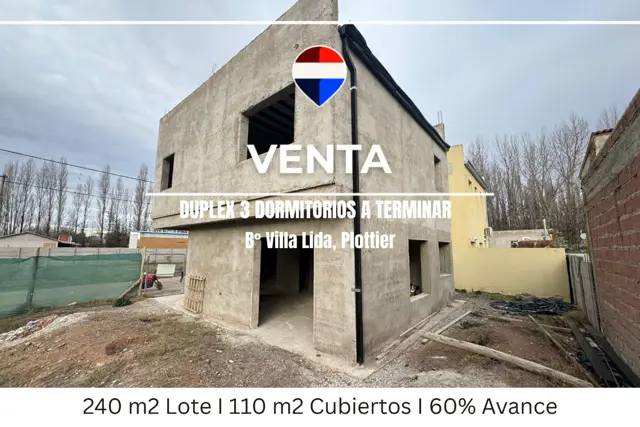 VENTA DUPLEX A TERMINAR I B° VILLA LIDA I PLOTTIER