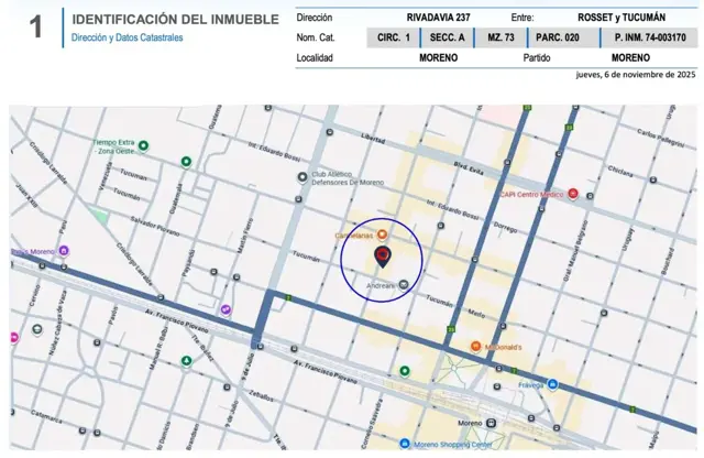 VENTA LOTE EN MORENO
