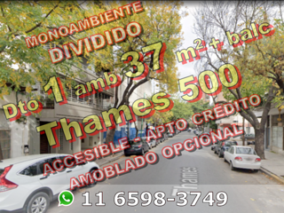 NUEVO PRECIO - CON AMENITIES - Departamento en Venta en Villa Crespo 1 ambiente dividido 37 m2 + balcón al frente - Thames 500 foto 1