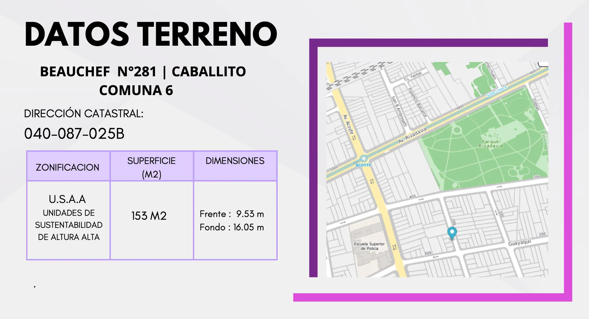 VENTA LOTE TERRENO CABALLITO 1230 mts2 Vendibles foto 5
